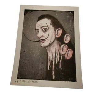 Gus Fink "Dali" melting signed blotter art print psychedelic art print
